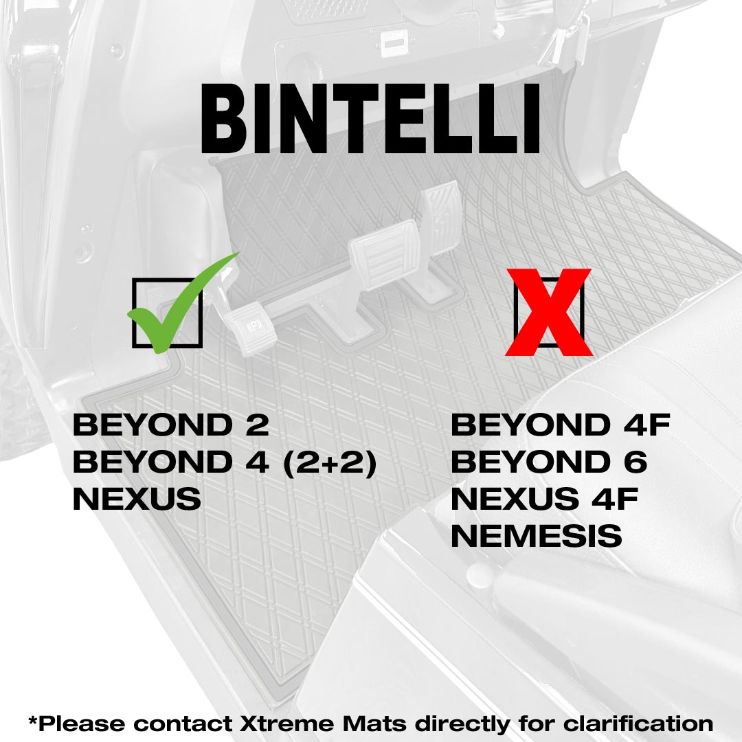 Bintelli Golf Cart Floor Mat | Fits Front Row of Bintelli Beyond 2, 4 & Nexus Models