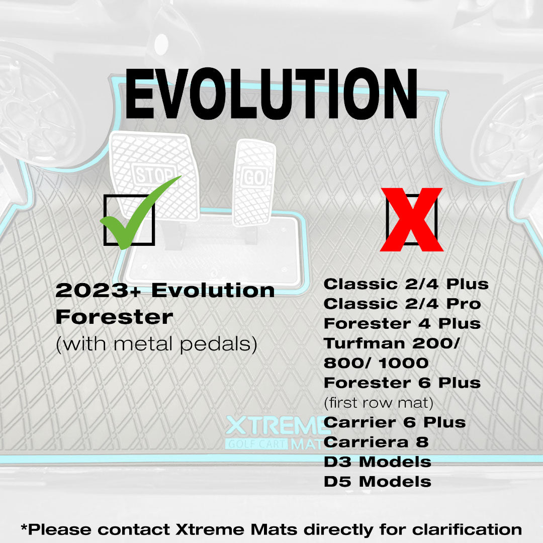 Xtreme Golf Cart Floor Mat Compatible with Evolution Forester - Grey Trim