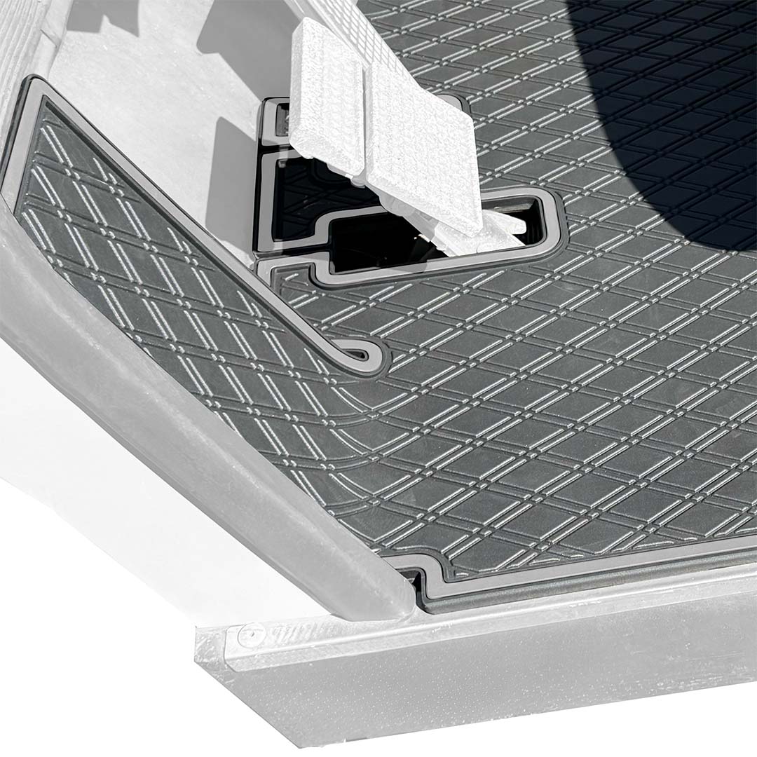 Xtreme Golf Cart Mats Rubber Floor Mat Compatible with Yamaha G19 & G22 Golf Cart | Fits 1996-2001 G19 and 2000-2007 G22 Models | Double Diamond Heavy-Duty Full Coverage Liner Protection - Red Trim