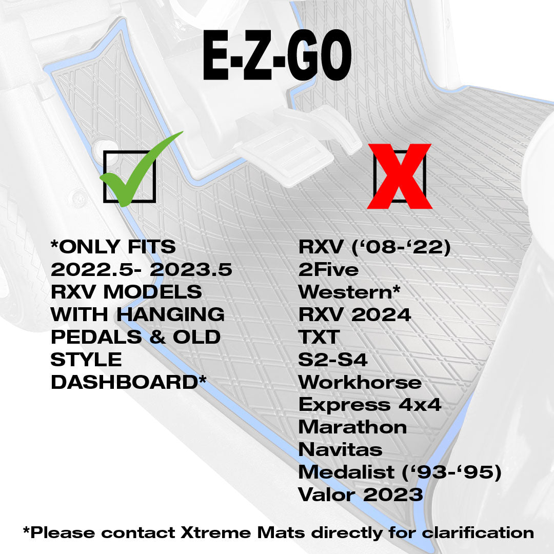 SPECIAL PRICING** E-Z-GO RXV (2023 ONLY) ALL Trim levels (Elite, Freedom etc) / Valor (2023) Golf Cart Floor Mat