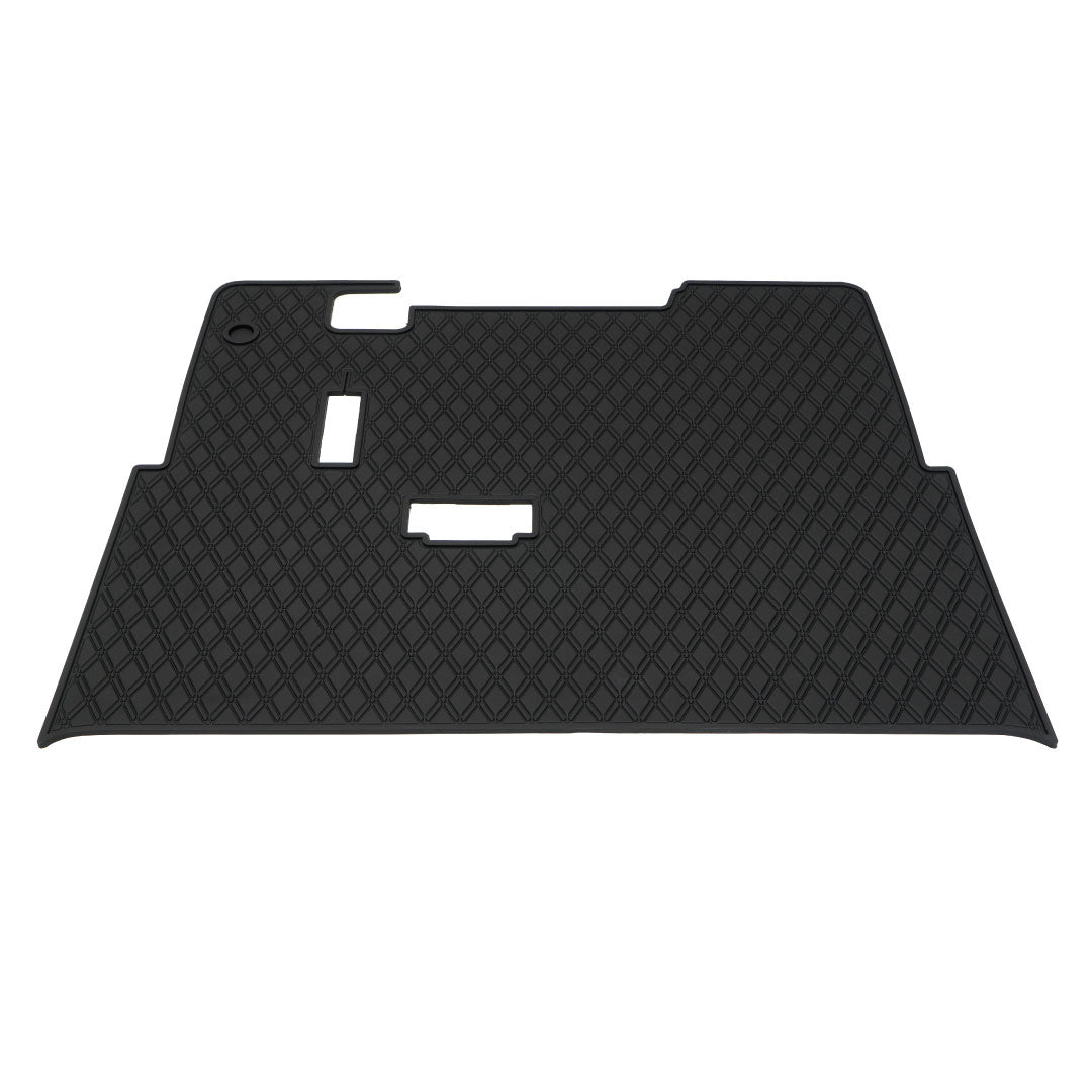 E-Z-GO golf cart floor mat black diamond design all black full coverage- E-Z-GO TXT Floor Mats - Fits All TXT Trims (1996+)/S2 (2020 & earlier) / Workhorse/Express S4 (2020 & earlier)/Valor (2022 & earlier)/Medalist 1993-1995/Cushman/TXT Style Navitas Frame