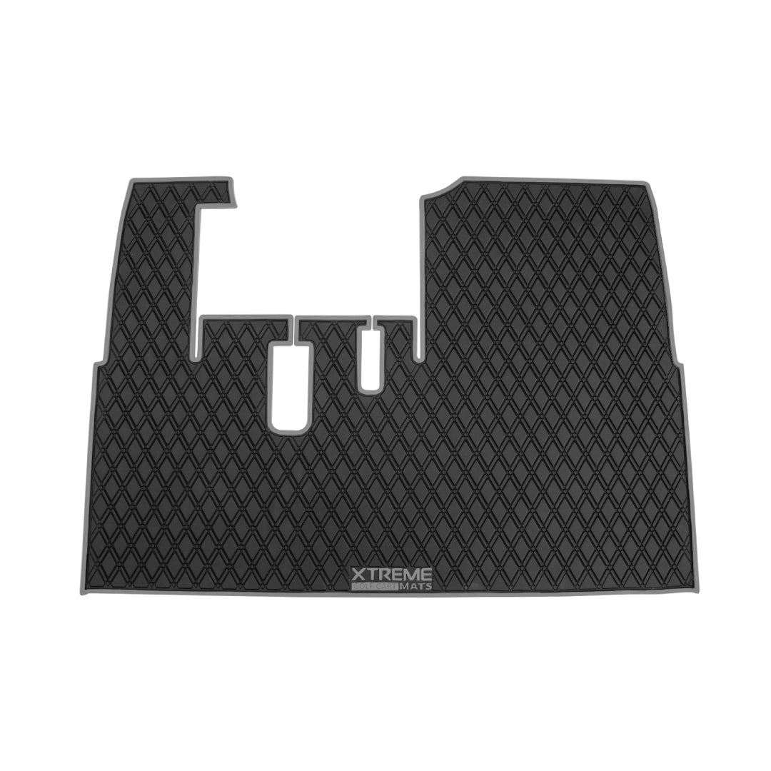 ICON and Advanced EV golf cart floor mat black diamond design with grey trim full coverage