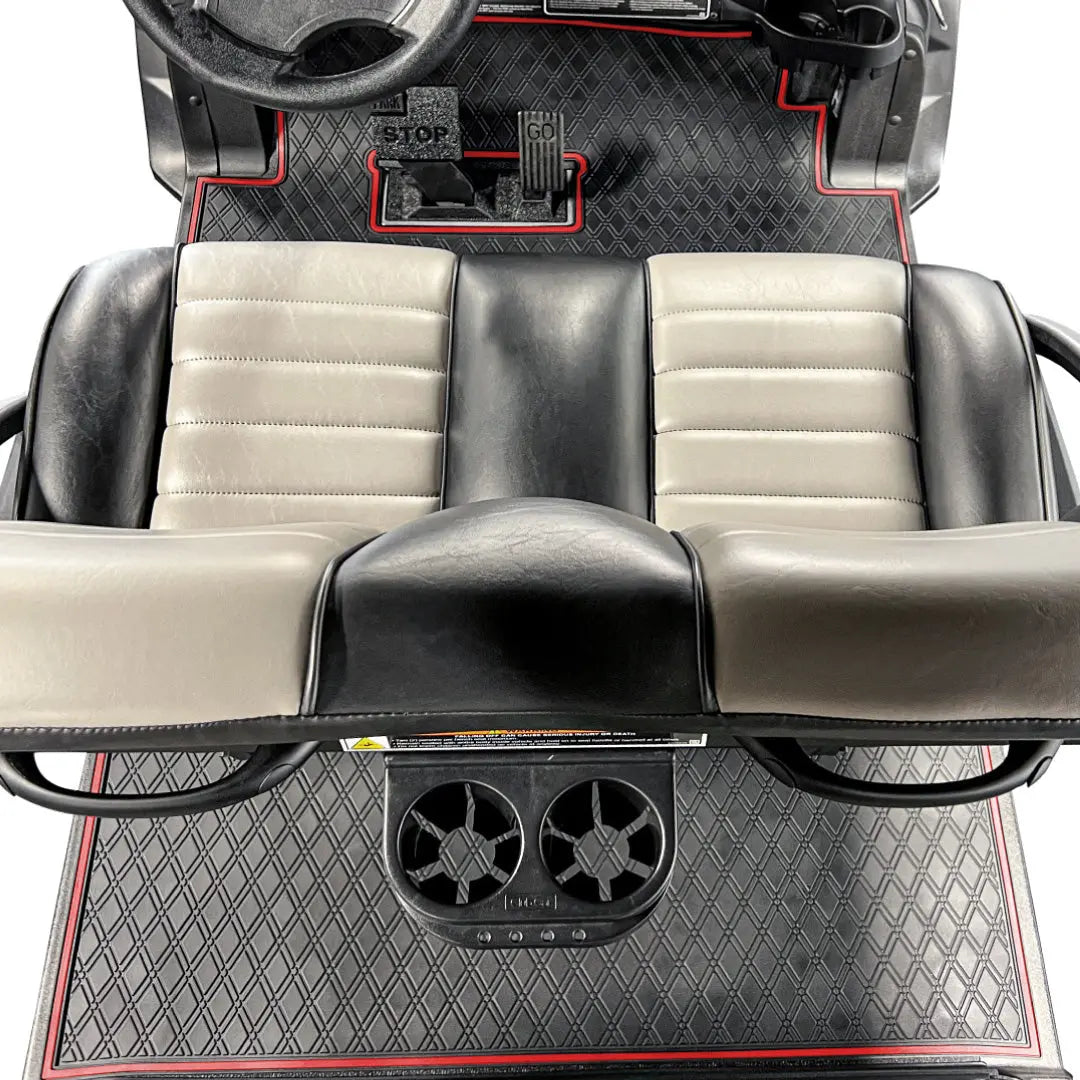 Club Car Floor Mats SET- Red Trim - 1st & 2nd Row - For Club Car Onward 6 Passenger #trim-color_red-trim