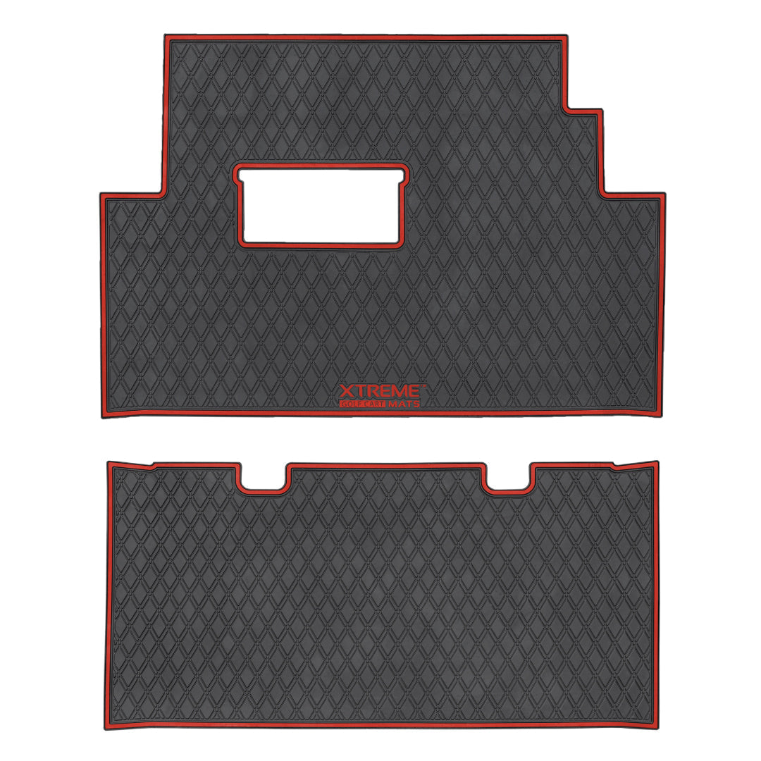 Club Car Floor Mats SET- Red Trim - 1st & 2nd Row - For Club Car Onward 6 Passenger #trim-color_red-trim