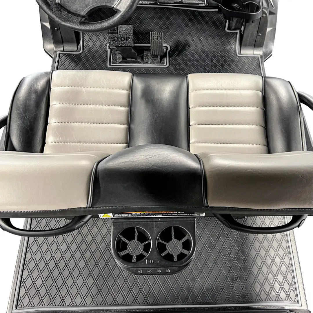 Club Car Floor Mats SET- Grey Trim - 1st & 2nd Row - For Club Car Onward 6 Passenger