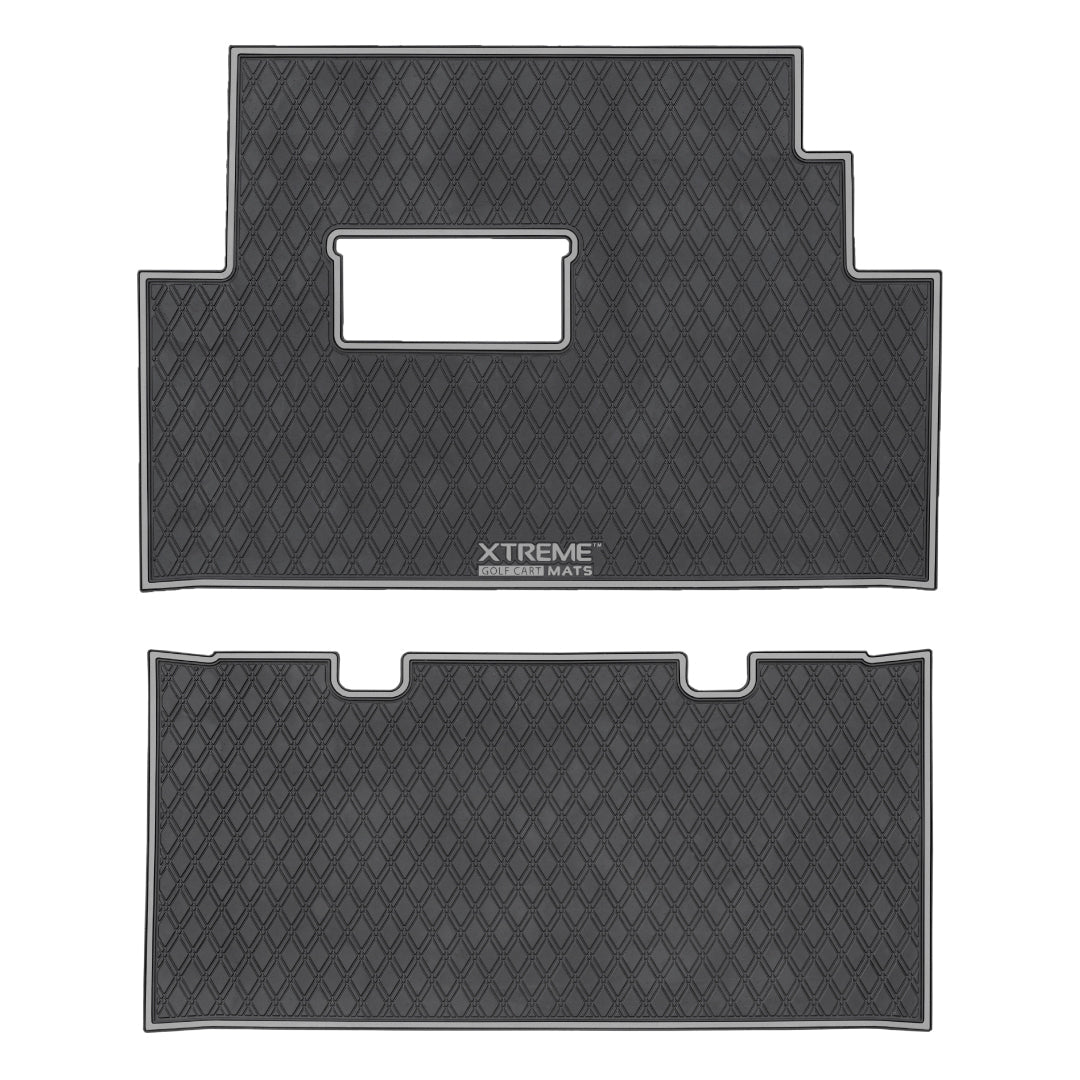 Club Car Floor Mats SET- Grey Trim - 1st & 2nd Row - For Club Car Onward 6 Passenger #trim-color_grey-trim