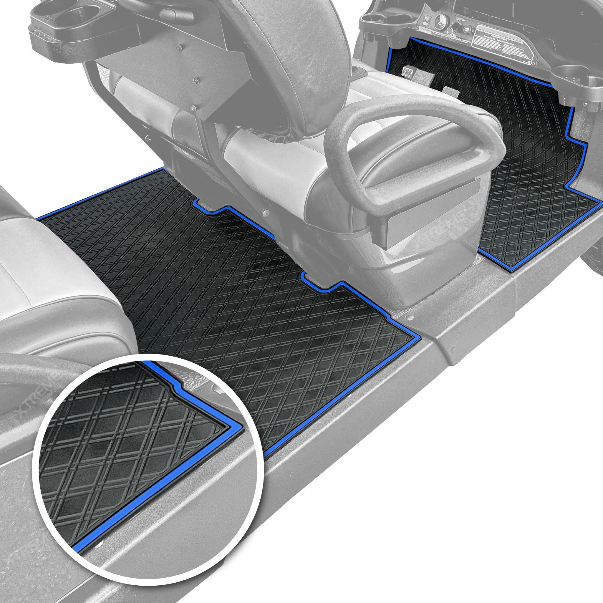 Club Car Floor Mats SET - 1st & 2nd Row - Fits 2026+ Club Car Onward 4 & 6 Passenger / 4 & 6 Seater Golf Carts *Approx. 2.5" Short of Front Seat Base*