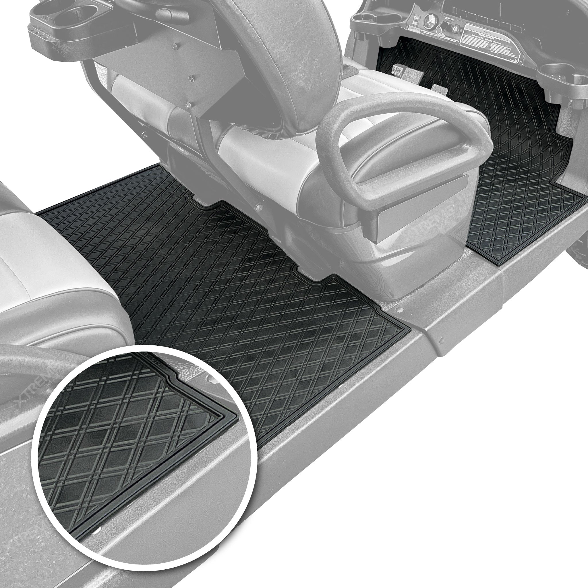 Club Car Floor Mats SET - 1st & 2nd Row - Fits 2026+ Club Car Onward 4 & 6 Passenger / 4 & 6 Seater Golf Carts *Approx. 2.5" Short of Front Seat Base*