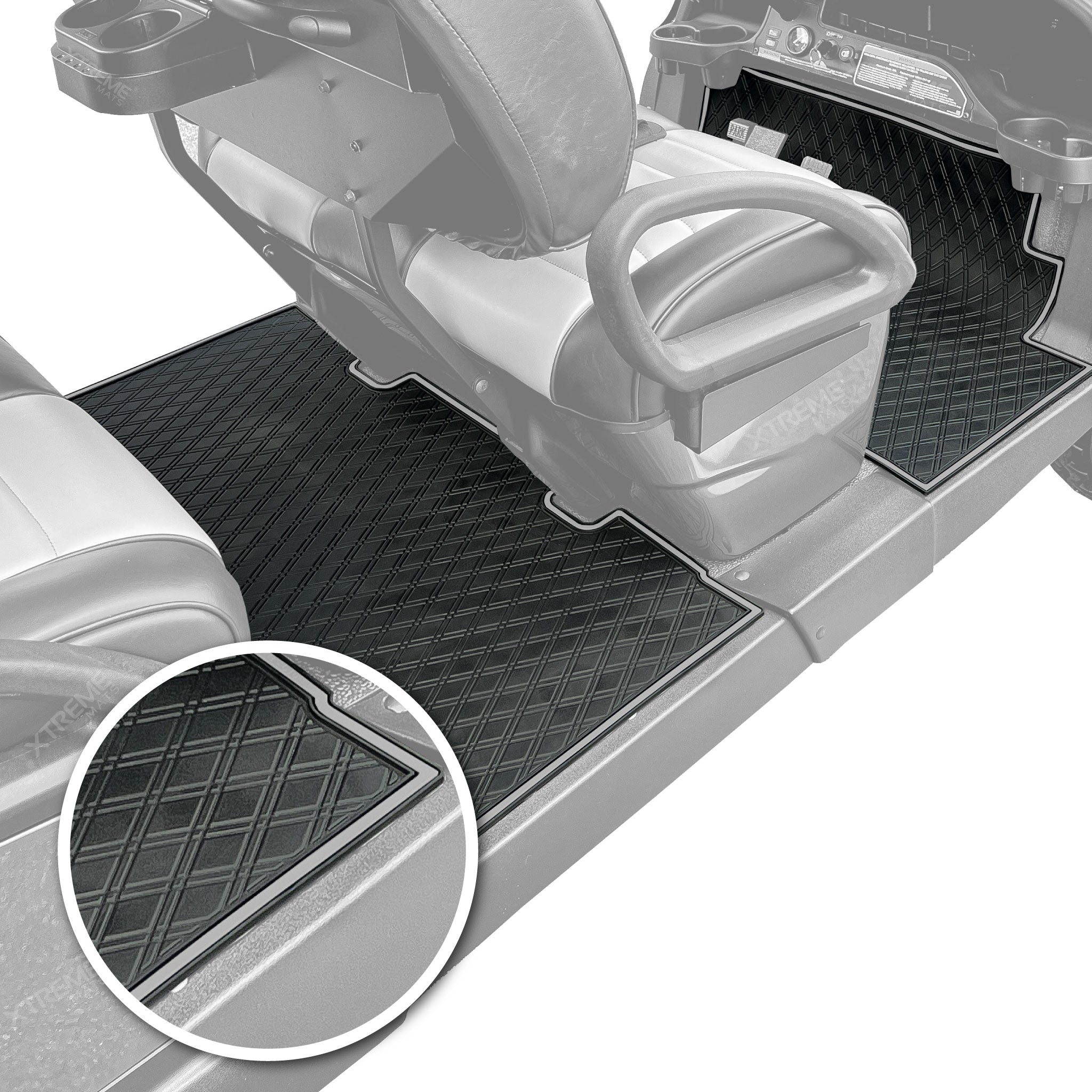 Club Car Floor Mats SET - 1st & 2nd Row - Fits 2026+ Club Car Onward 4 & 6 Passenger / 4 & 6 Seater Golf Carts *Approx. 2.5" Short of Front Seat Base*