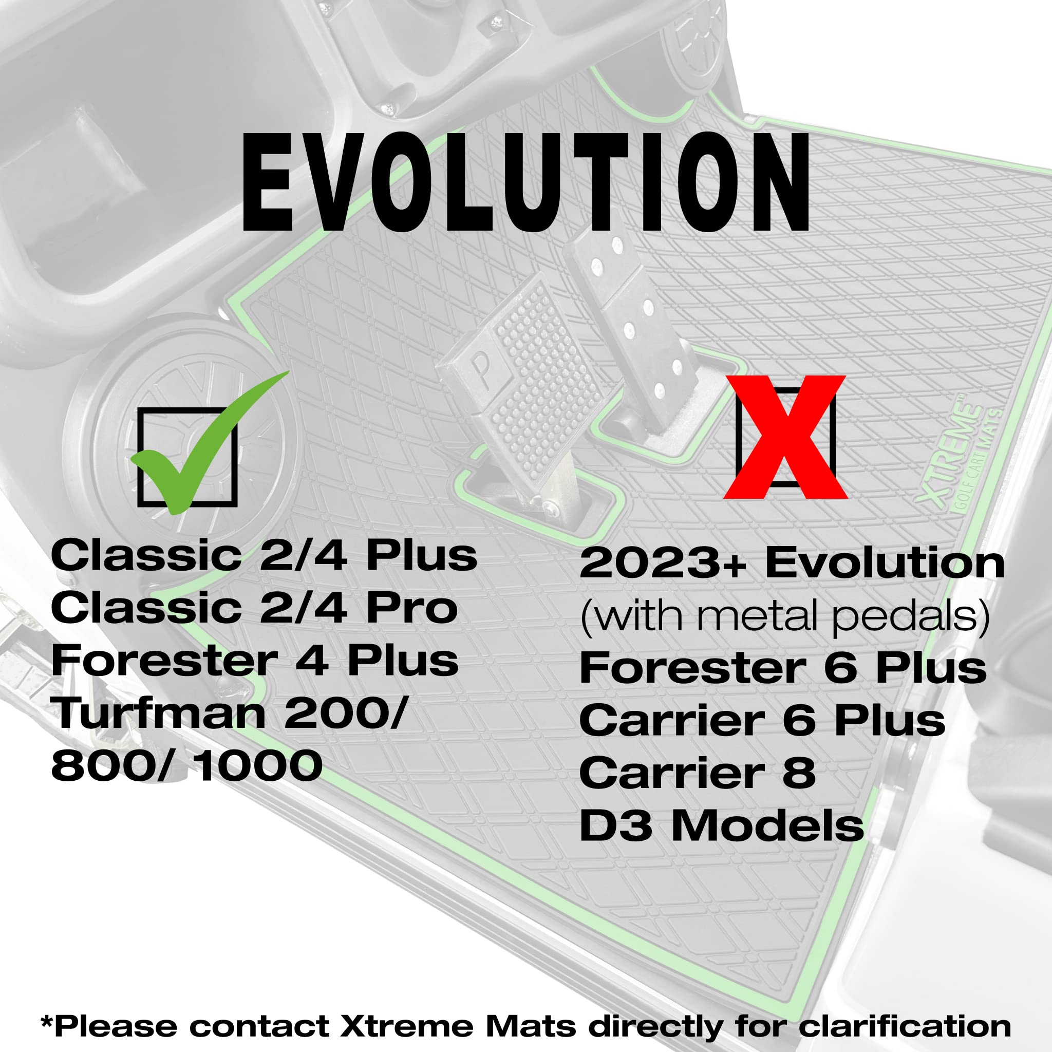 Xtreme Golf Cart Mat Compatible with Evolution Classic, Turfman - Red Trim