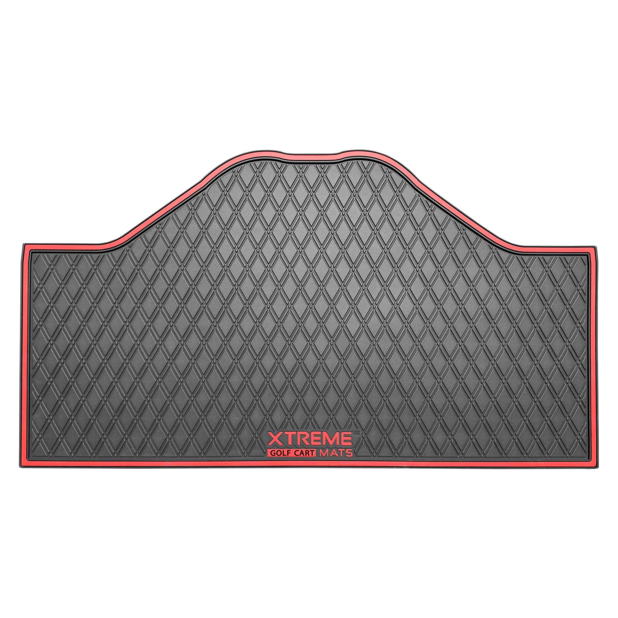 Xtreme Golf Cart Rubber Floor Mats Compatible with Epic E20FX - Red Trim