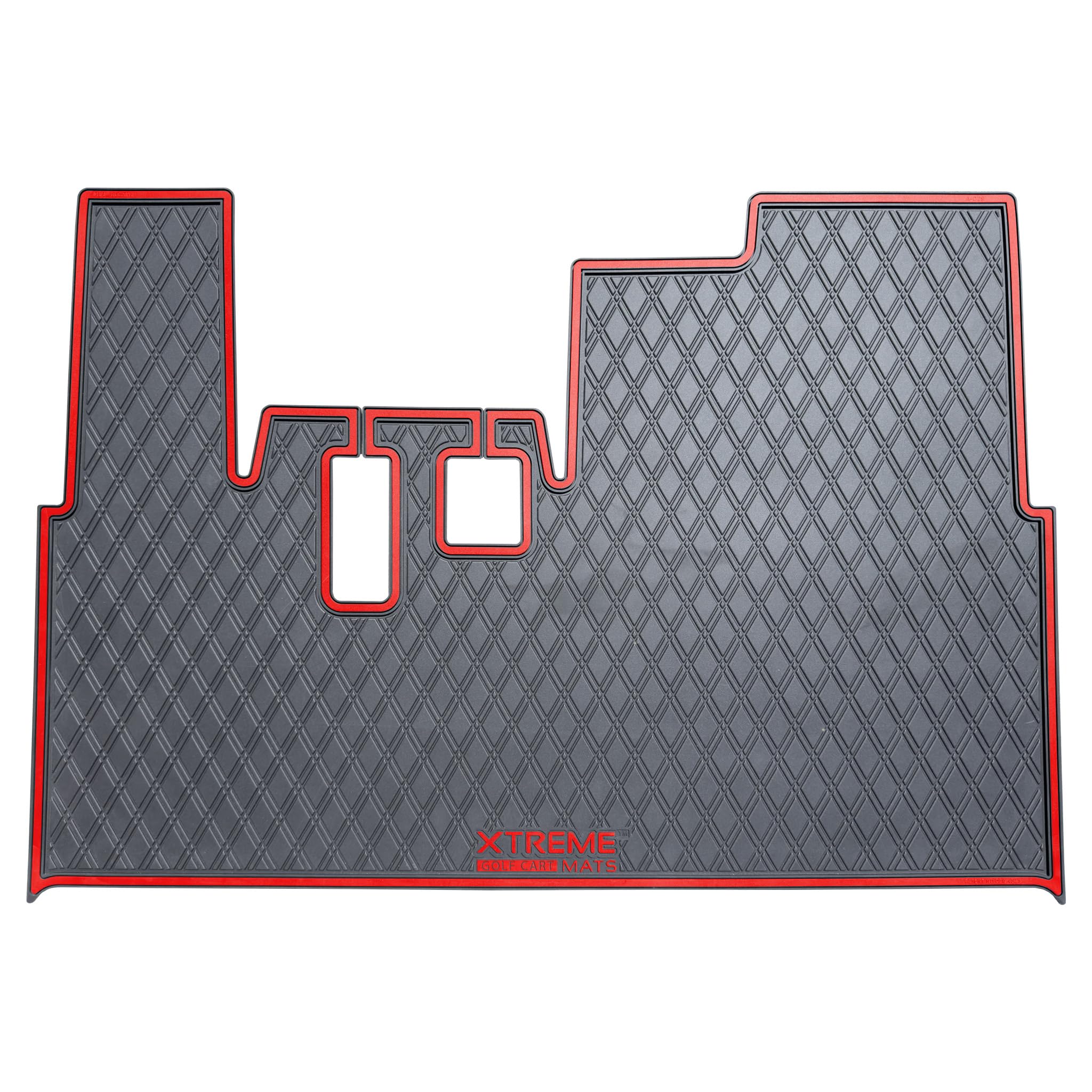 Xtreme Golf Cart Mats Rubber Floor Mat Compatible with Yamaha G19 & G22 Golf Cart | Fits 1996-2001 G19 and 2000-2007 G22 Models | Double Diamond Heavy-Duty Full Coverage Liner Protection - Red Trim