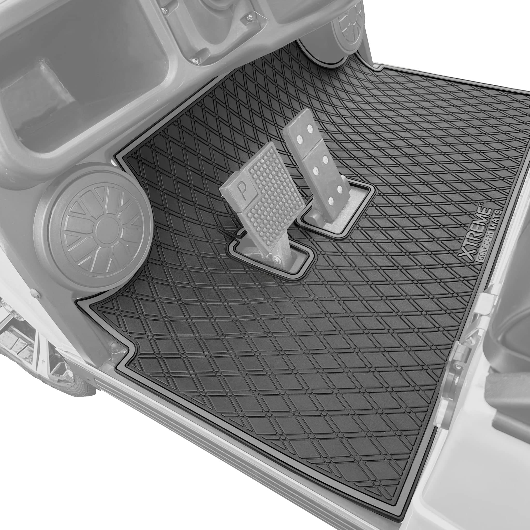 Xtreme Golf Cart Mat Compatible with Evolution Classic, Turfman - Red Trim