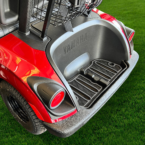 Xtreme Golf Cart Mats Rubber Bag Well Mat Compatible with Yamaha Drive2 Golf Cart Models | Fits 2017+ DR2 Models | Liner Protects Factory Bagwell for Golf Clubs and Bags - Red Trim