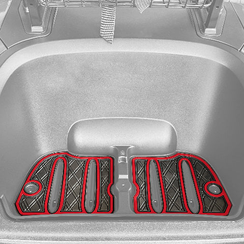 Xtreme Golf Cart Mats Rubber Bag Well Mat Compatible with Yamaha Drive2 Golf Cart Models | Fits 2017+ DR2 Models | Liner Protects Factory Bagwell for Golf Clubs and Bags - Red Trim