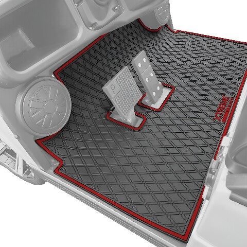 Xtreme Golf Cart Mat Compatible with Evolution Classic, Turfman - Red Trim