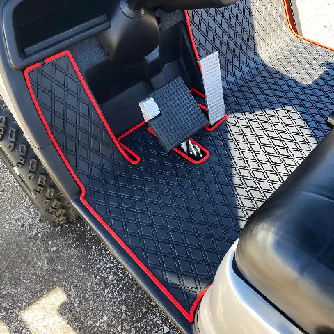 Xtreme Golf Cart Floor Mat Compatible with Yamaha G29/Drive YDR - Red Trim