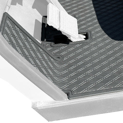 Xtreme Golf Cart Mats Rubber Floor Mat Compatible with Yamaha G19 & G22 Golf Cart | Fits 1996-2001 G19 and 2000-2007 G22 Models | Double Diamond Heavy-Duty Full Coverage Liner Protection - Red Trim