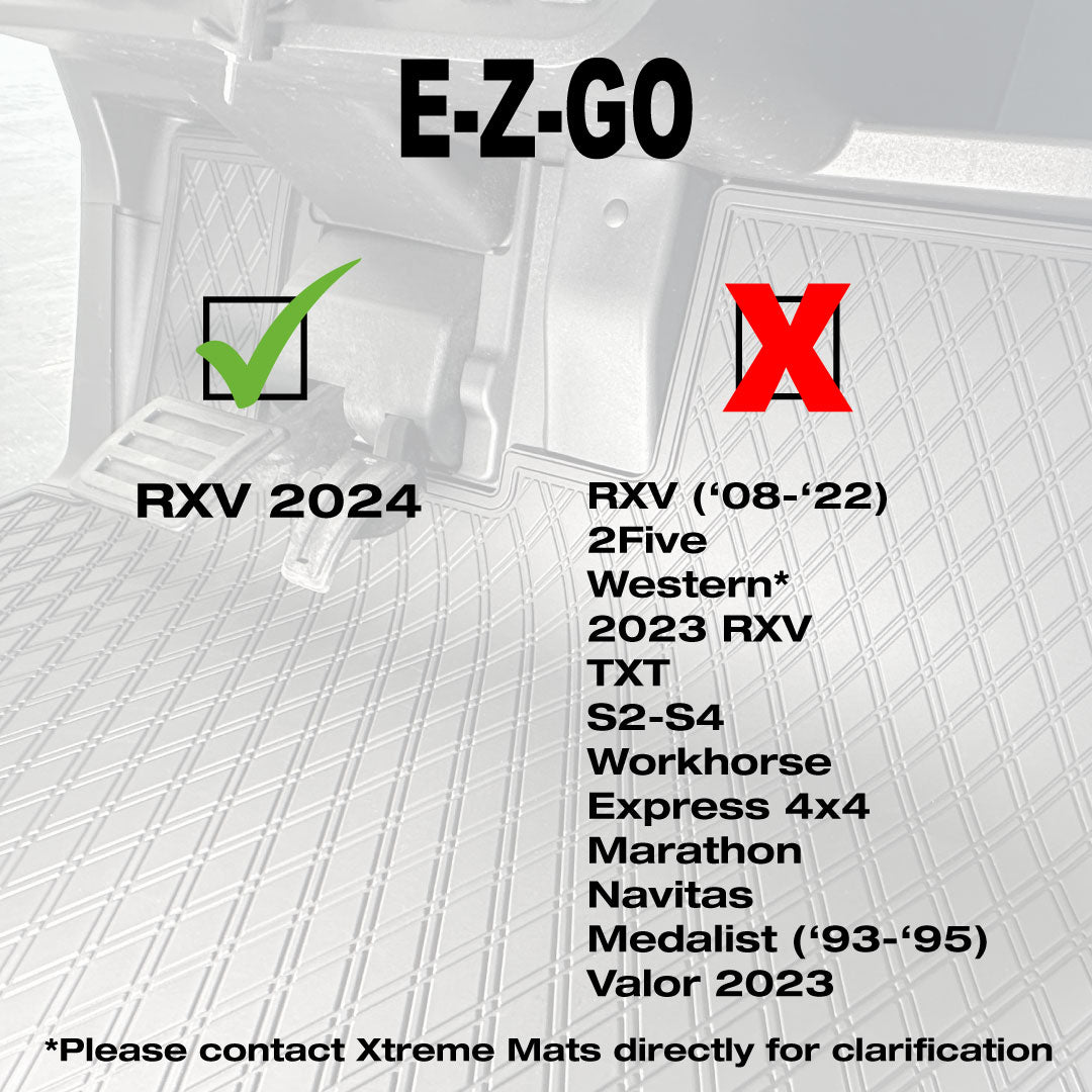 SPECIAL PRICING** E-Z-GO RXV (2024+) ALL Trim levels (Elite, Freedom etc) / Valor (2024+) Golf Cart Floor Mat