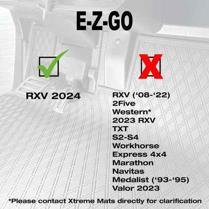 SPECIAL PRICING** E-Z-GO RXV (2024+) ALL Trim levels (Elite, Freedom etc) / Valor (2024+) Golf Cart Floor Mat