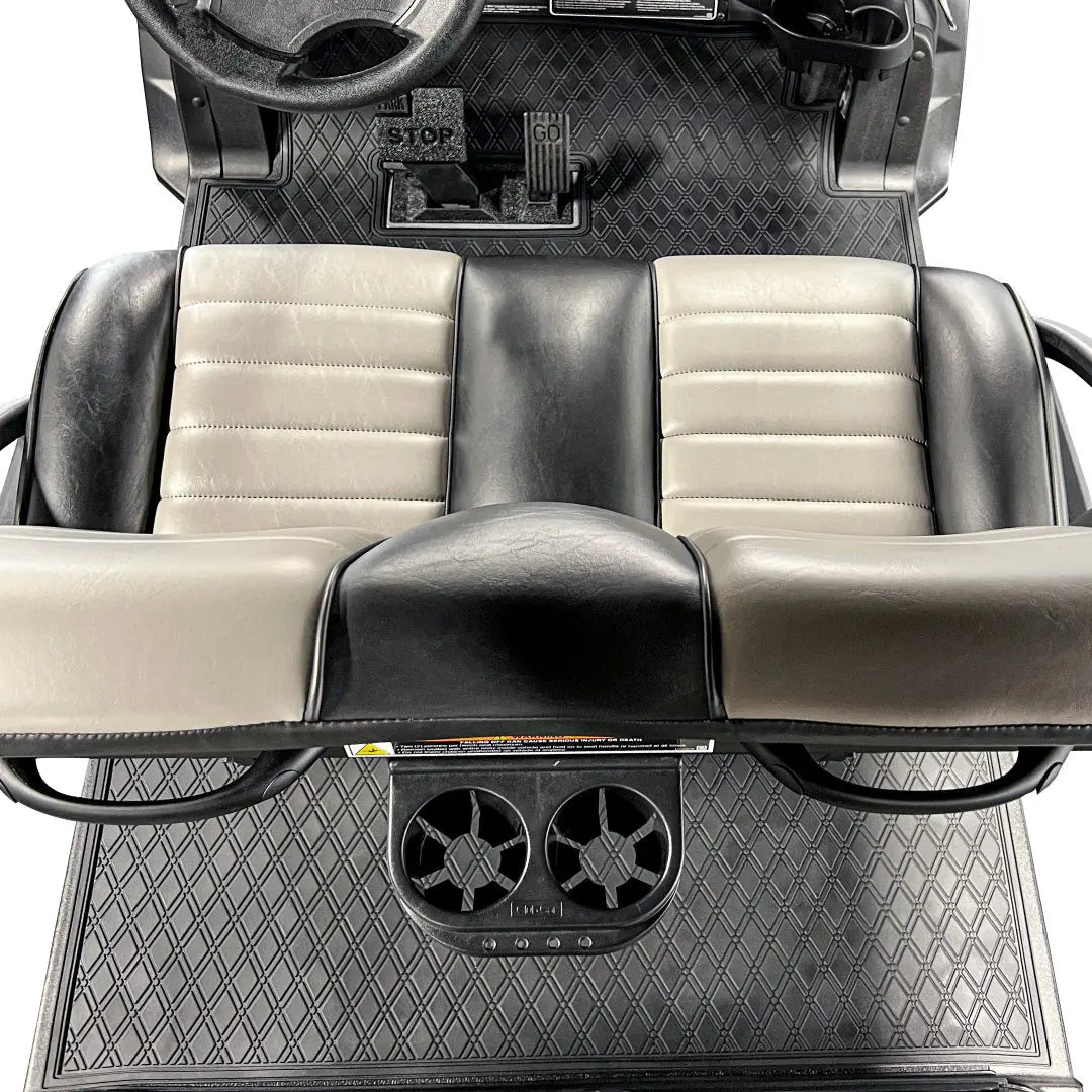 Club Car Floor Mats SET- All Black - 1st & 2nd Row - For Club Car Onward 6 Passenger #trim-color_all-black