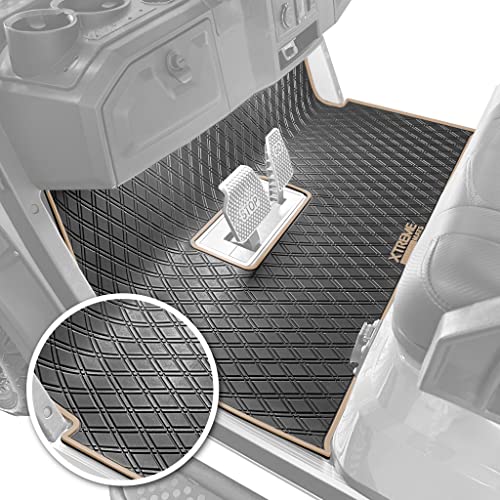 Xtreme Golf Cart Mat Compatible with Advanced EV Advent 2 & 4 - Red Trim