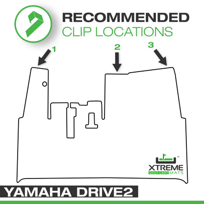 Xtreme Golf Cart Mats Rubber Floor Mat Compatible with Yamaha G19 & G22 Golf Cart | Fits 1996-2001 G19 and 2000-2007 G22 Models | Double Diamond Heavy-Duty Full Coverage Liner Protection - Red Trim