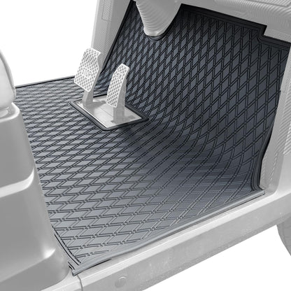 Rubber Golf Cart Floor Mat Compatible with Epic E20 & E40 Golf Cart Models | Durable Heavy-Duty Full Coverage Liner Protection | Double Diamond Pattern - Red Trim