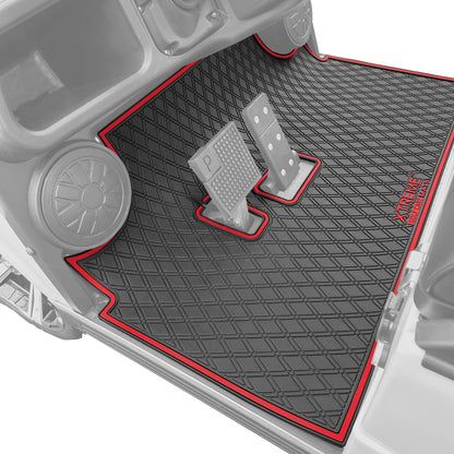 Xtreme Golf Cart Mat Compatible with Evolution Classic, Turfman - Red Trim