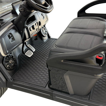 Xtreme Golf Cart Rubber Floor Mats Compatible with Epic E20FX - Red Trim