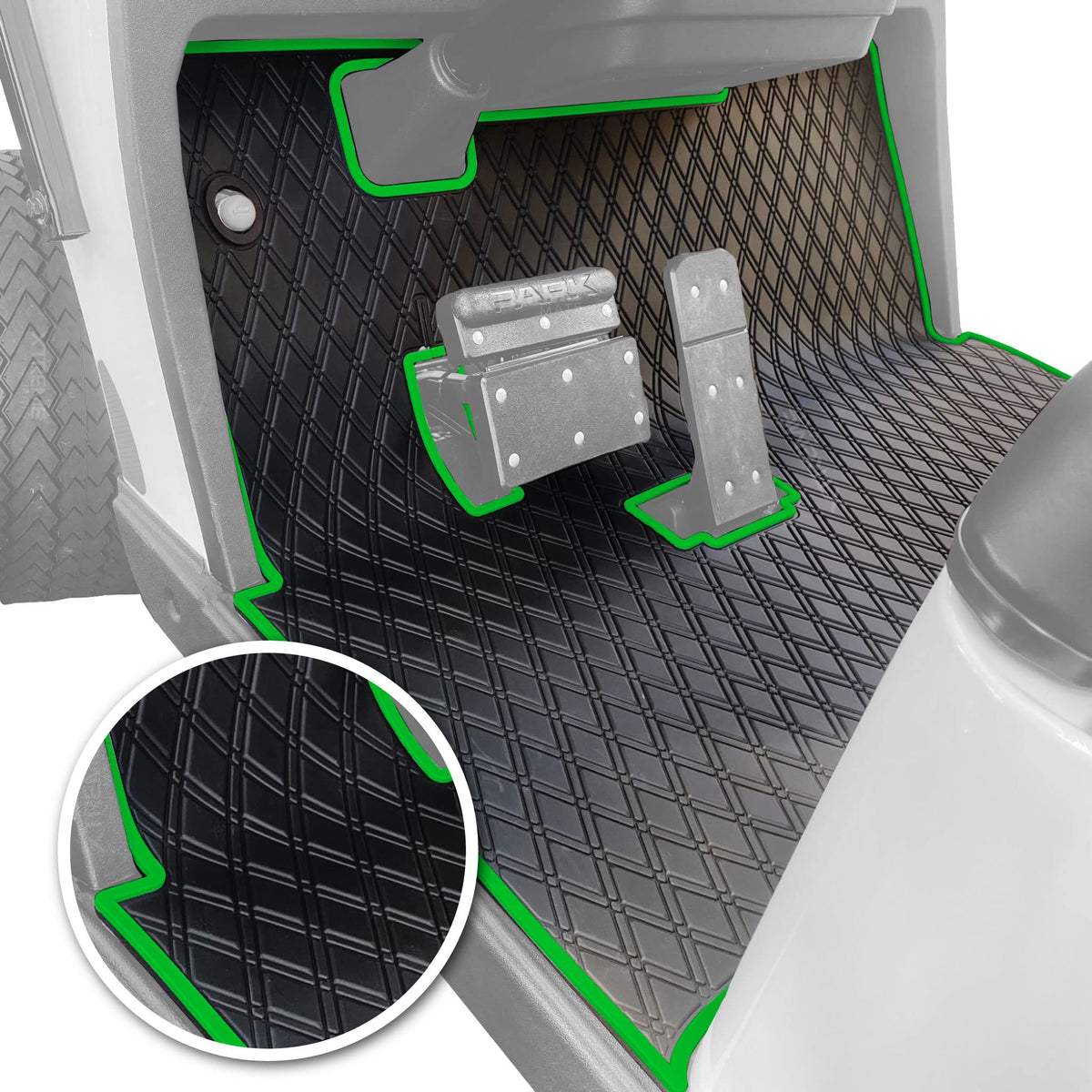 E-Z-GO TXT Floor Mats - Fits All TXT Trims (1996+)/S2 (2020 & earlier) / Workhorse/Express S4 (2020 & earlier)/Valor (2022 & earlier)/Medalist 1993-1995/Cushman/TXT Style Navitas Frame