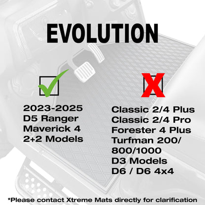 Evolution D5 Floor Mat Set Options Fits ALL Models 2023 -2025 Ranger / Maverick Trims, DMAX GT