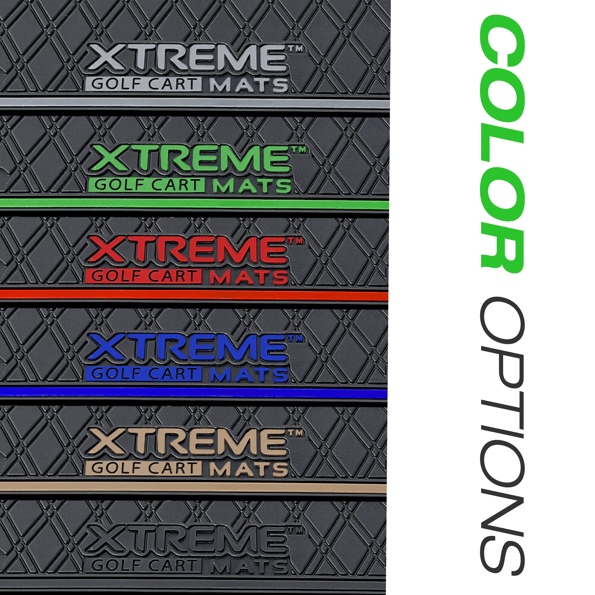 Xtreme Golf Cart Mat Compatible with Evolution Classic, Turfman - Red Trim