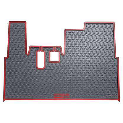 Xtreme Golf Cart Mats Rubber Floor Mat Compatible with Yamaha G19 & G22 Golf Cart | Fits 1996-2001 G19 and 2000-2007 G22 Models | Double Diamond Heavy-Duty Full Coverage Liner Protection - Red Trim