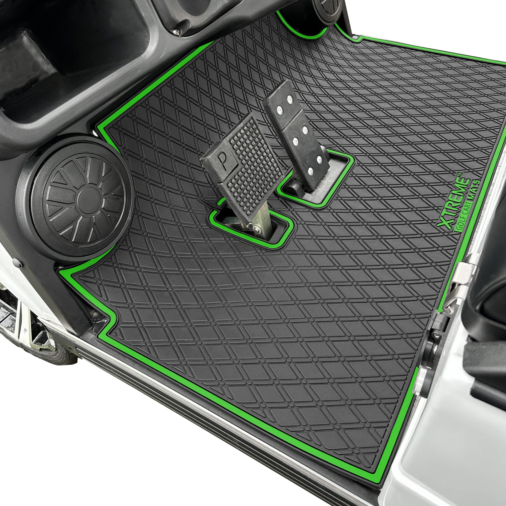 Xtreme Golf Cart Mat Compatible with Evolution Classic, Turfman - Red Trim