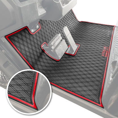 Golf Cart Floor Mat Compatible 2021+ EZGO S2/S4 & Cushman Hauler -Red Trim