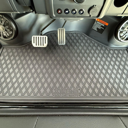 Xtreme Golf Cart Rubber Floor Mats Compatible with Epic E20FX - Red Trim