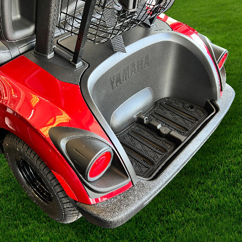 Xtreme Golf Cart Mats Rubber Bag Well Mat Compatible with Yamaha Drive2 Golf Cart Models | Fits 2017+ DR2 Models | Liner Protects Factory Bagwell for Golf Clubs and Bags - Red Trim