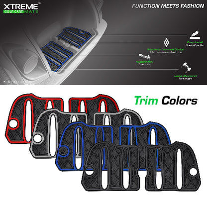 Xtreme Golf Cart Mats Rubber Bag Well Mat Compatible with Yamaha Drive2 Golf Cart Models | Fits 2017+ DR2 Models | Liner Protects Factory Bagwell for Golf Clubs and Bags - Red Trim