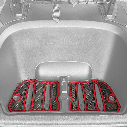 Xtreme Golf Cart Mats Rubber Bag Well Mat Compatible with Yamaha Drive2 Golf Cart Models | Fits 2017+ DR2 Models | Liner Protects Factory Bagwell for Golf Clubs and Bags - Red Trim