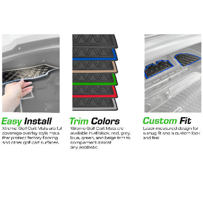 Xtreme Golf Cart Mats Dash Mats Compatible with Yamaha Drive2 - Red Trim