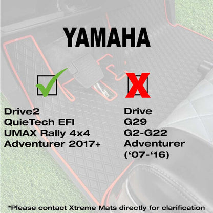 Xtreme Golf Cart Mats Dash Mats Compatible with Yamaha Drive2 - Red Trim