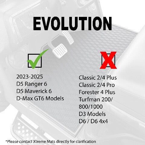 Evolution D5 Floor Mat Set Options Fits ALL Models 2023 -2025 Ranger / Maverick Trims, DMAX GT