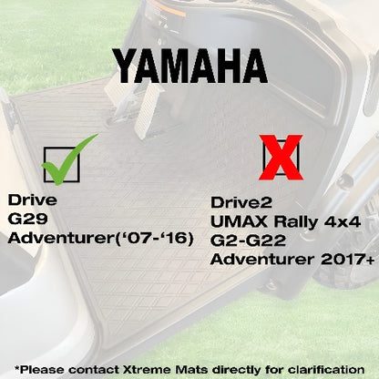 Xtreme Golf Cart Floor Mat Compatible with Yamaha G29/Drive YDR - Red Trim