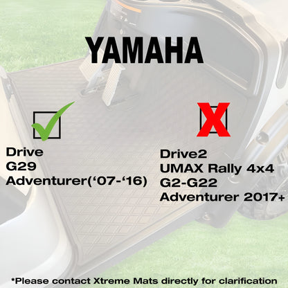 Xtreme Golf Cart Floor Mat Compatible with Yamaha G29/Drive YDR - Red Trim