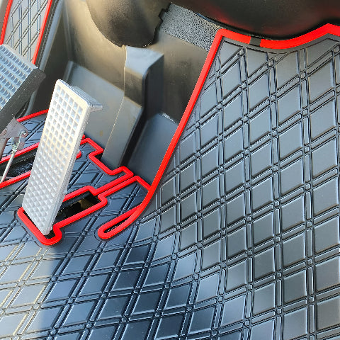 Xtreme Golf Cart Floor Mat Compatible with Yamaha G29/Drive YDR - Red Trim
